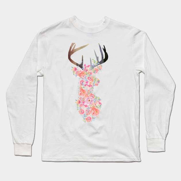 Floral Deer Long Sleeve T-Shirt by lunabelleapparel